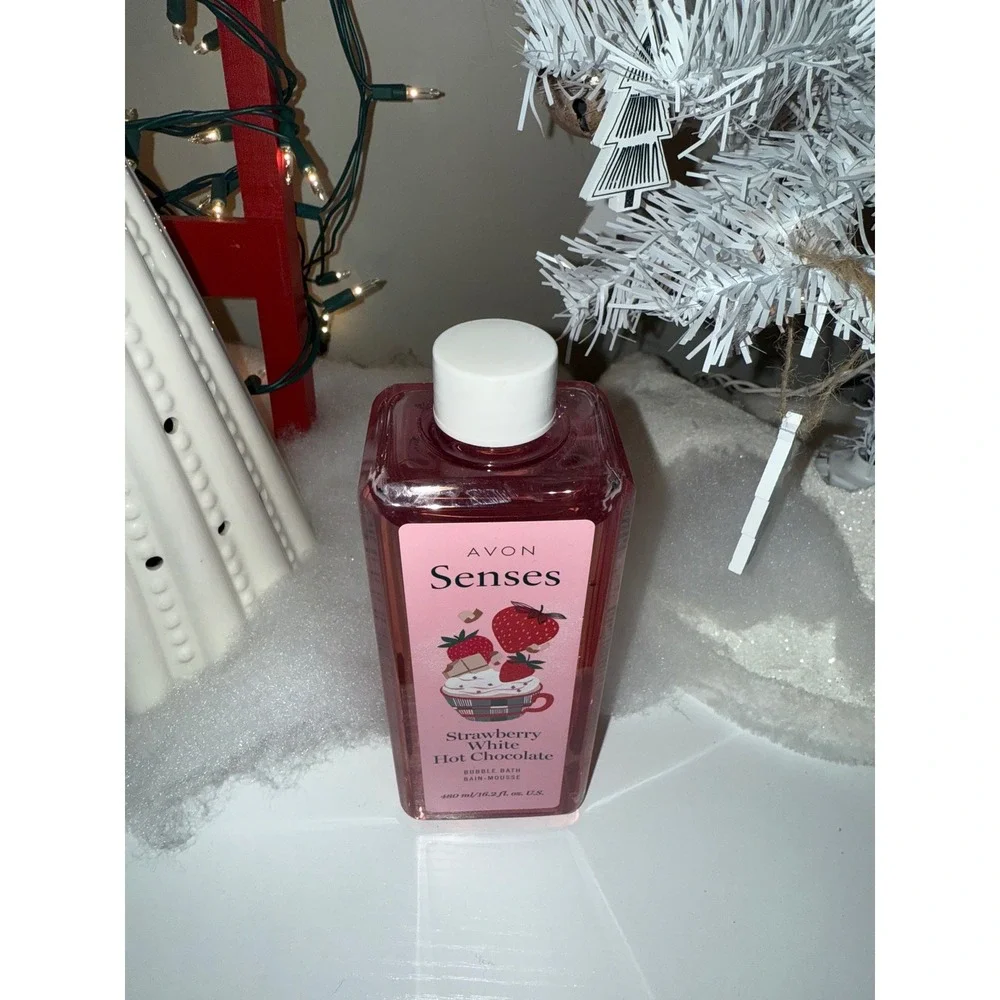 AVON Senses Strawberry White Hot‎ Chocolate Bubble Bath 16.2 fl oz New